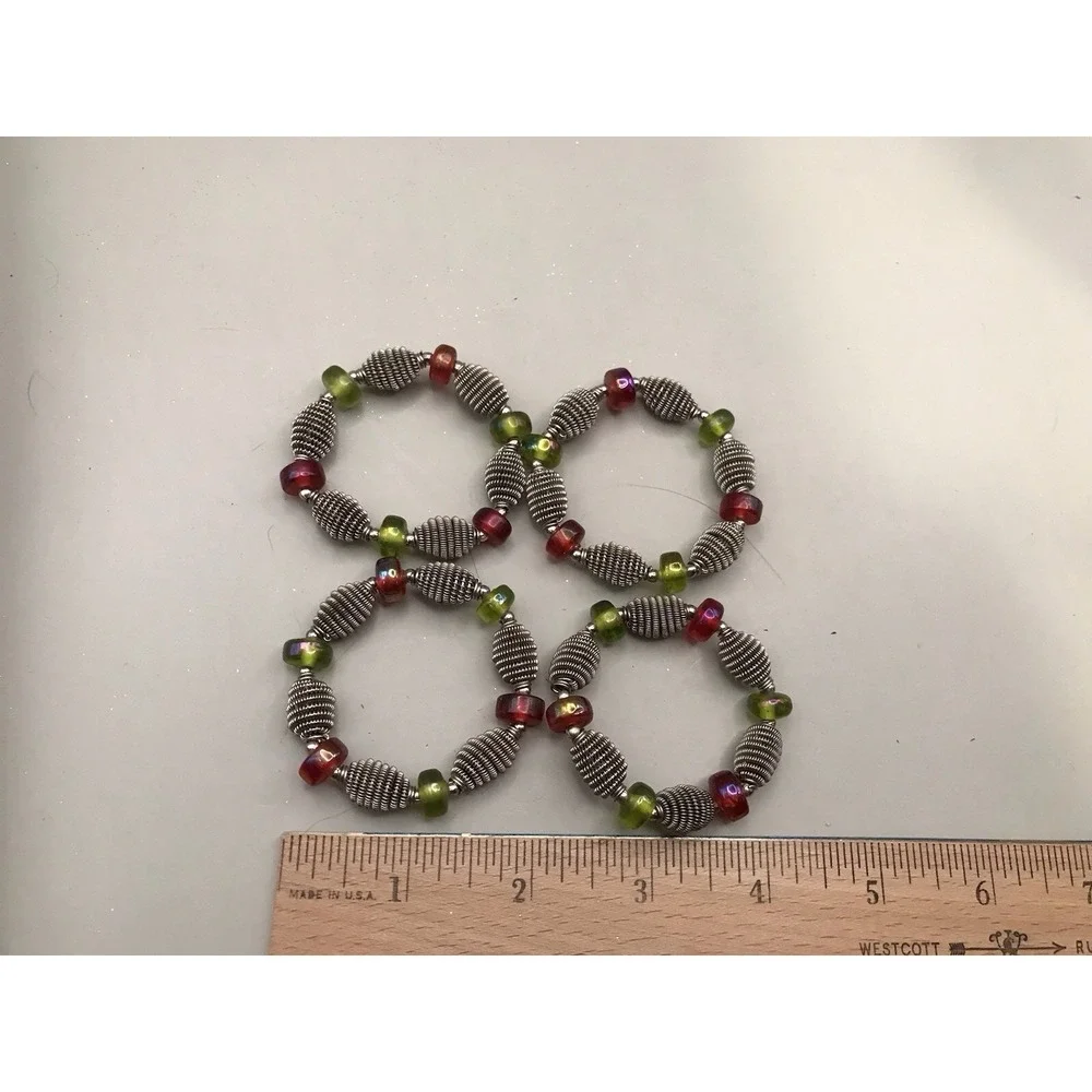 4 Beaded‎ Napkin Rings